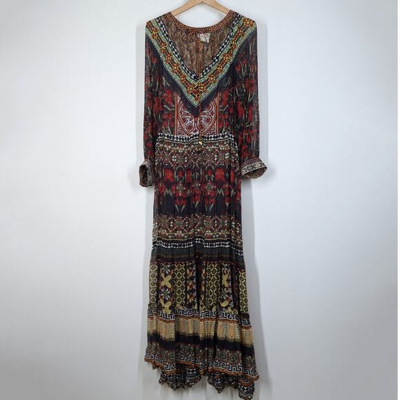 Camilla Long Gathered Panel Maxi Dress Paved In Paisley Size XS Preowned - Picture 5 of 16